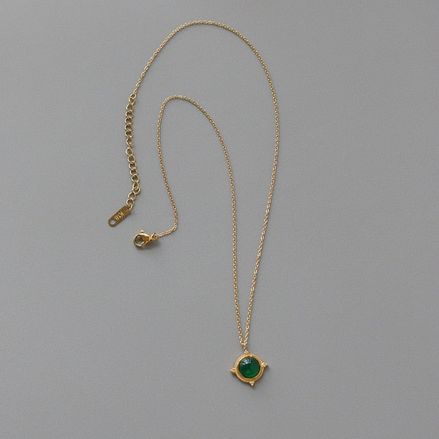 Minimalist Agate Stone Pendant Necklace
