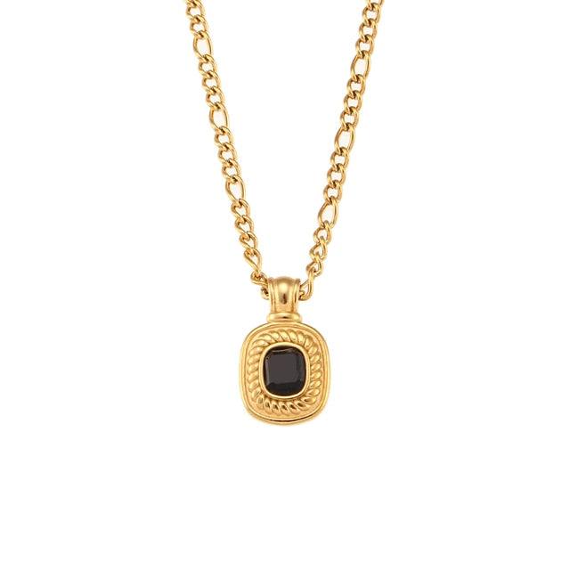 Luxury Titanium CZ Chain Necklace