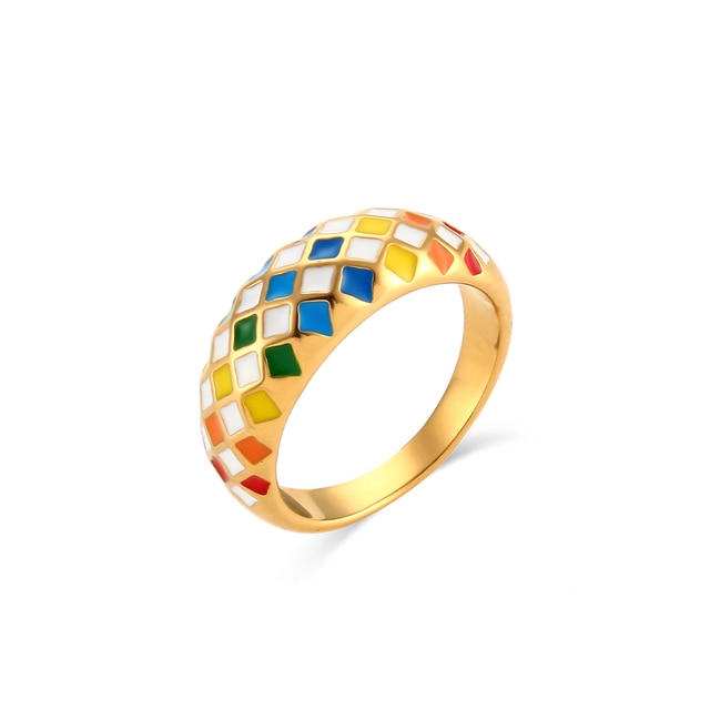 Chunky Geometric Dome Rings