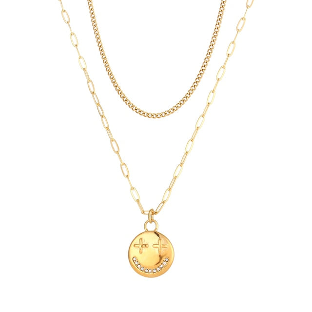 Cute Emoji Gold Chain Necklace