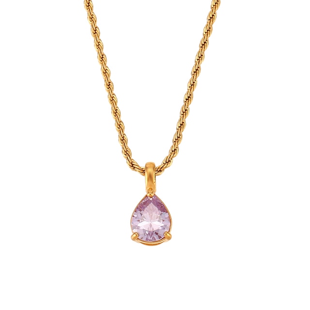Twisted Rope Waterdrop Pendant Necklace