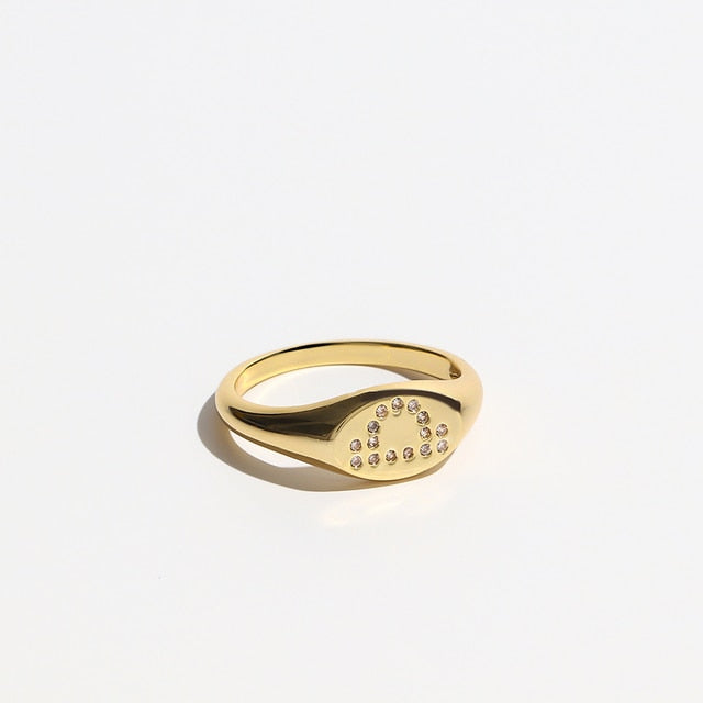 CZ Studded Minimalist Zodiac Ring