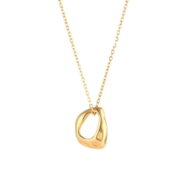 Trapezoid Gold Statement Necklace