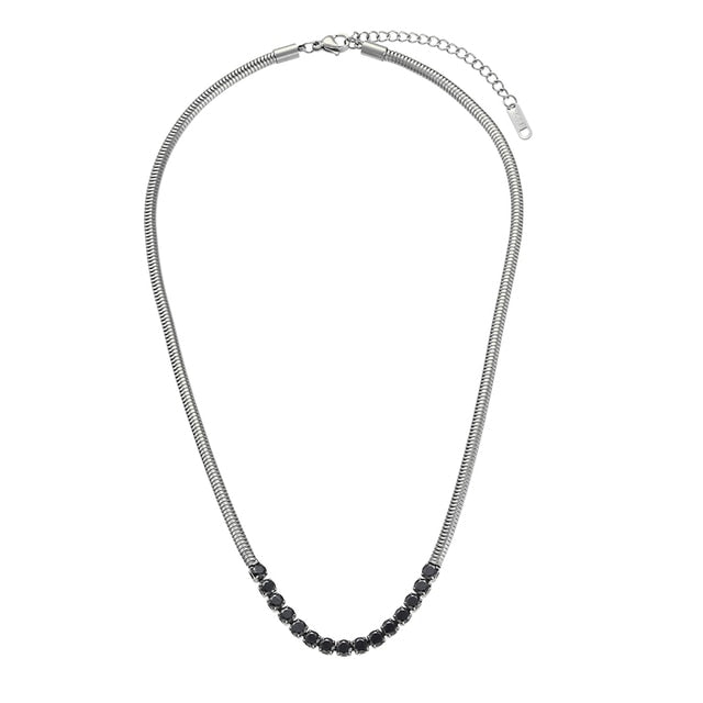 Stackable Snake Chain Zirconia Necklace