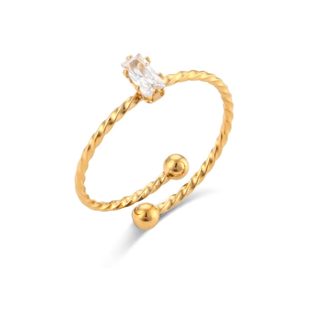 CZ Stackable Dainty Twisted Ring