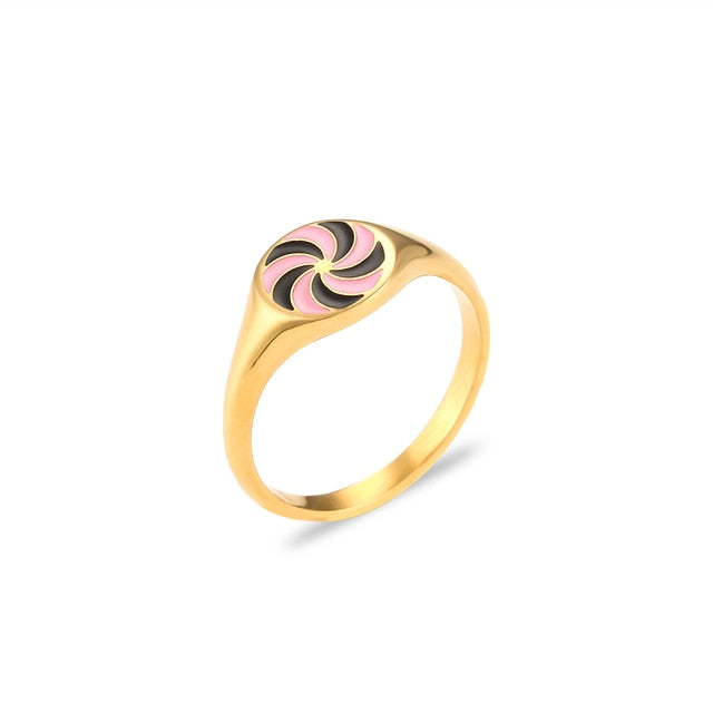 Lollipop Twirl Gold Ring