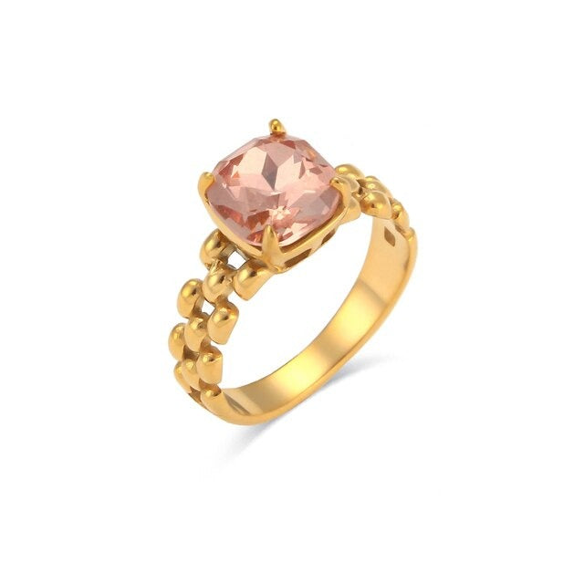 Watchband Style CZ Ring