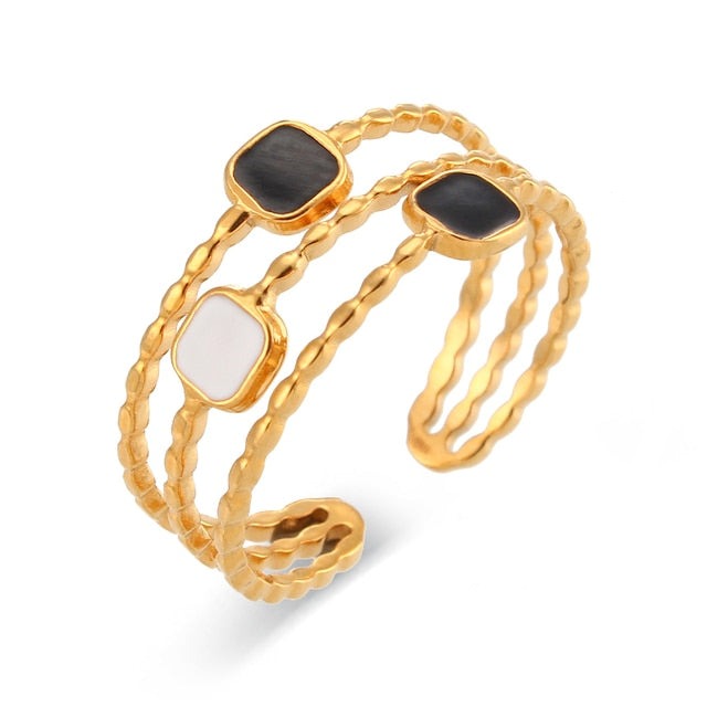 Abstract Cut Bold Ring