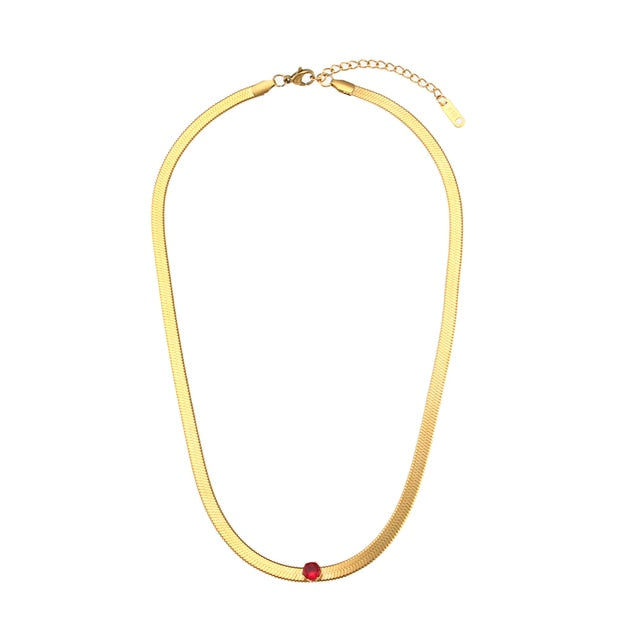 Herringbone Studded Chain Necklace