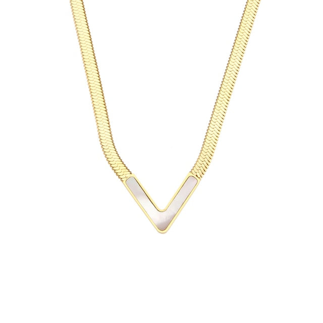 Heroine V Shape Herringbone Necklace