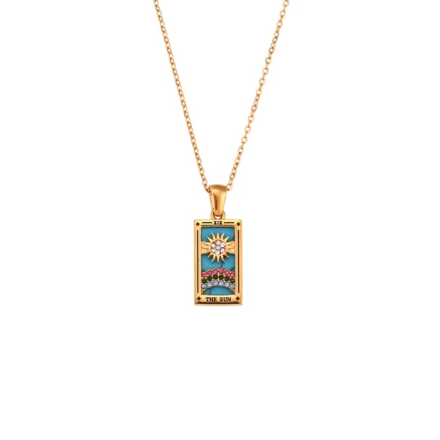 18k Gold Tarot Card Necklace