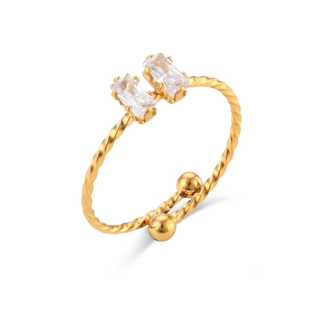 CZ Stackable Dainty Twisted Ring