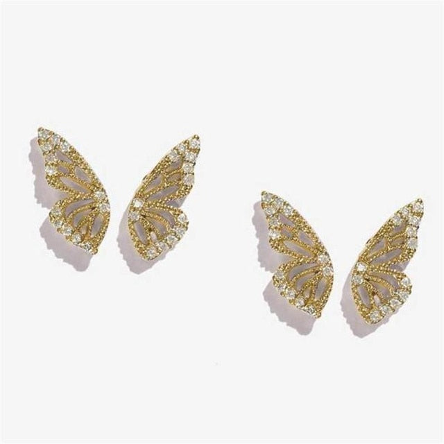 Butterfly Studded Rose Gold Earrings