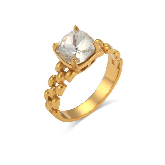 Watchband Style CZ Ring