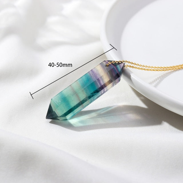 CREATIVE CLARITY RAINBOW FLUORITE PENDANT